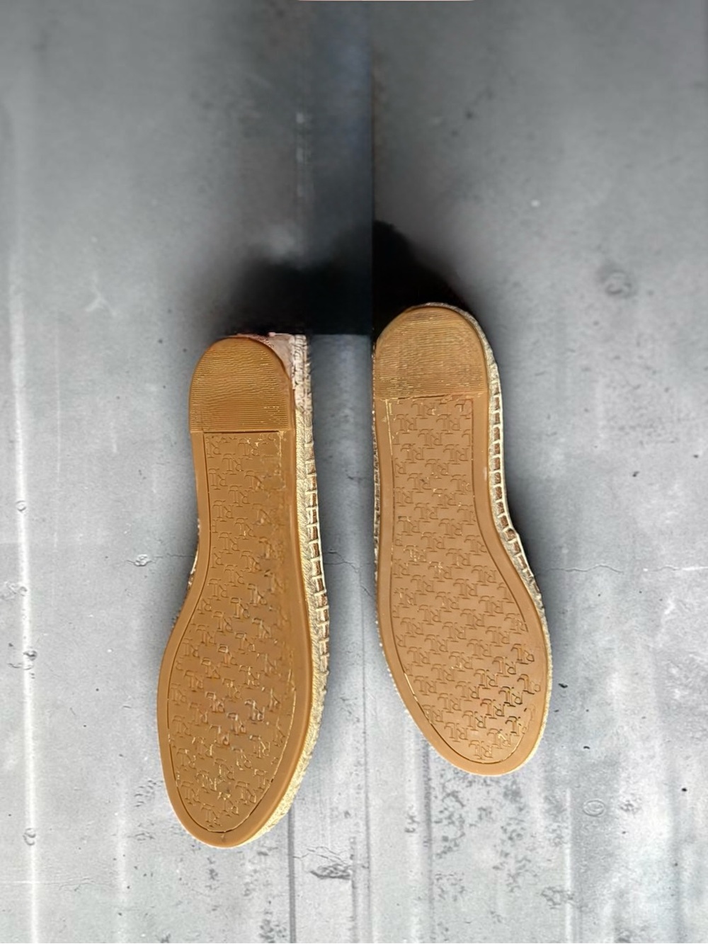 Ralph Lauren Tan Woven Espadrille Flats